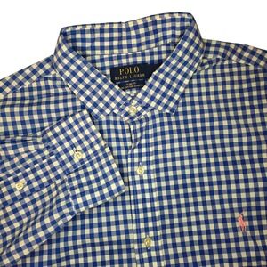 Polo Ralph Lauren Slim Fit Gingham Stretch Cotton Men's Dress Shirt XXL